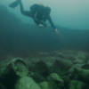 Matt Carter inspecting leaking unexploded ordnance on a WWII wreck in Palau